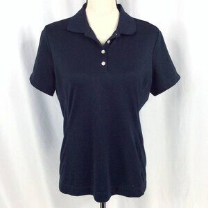 Nike Fit Dry Golf Polo Womens Size Medium 8-10 Navy Blue Short Sleeve